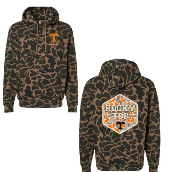 Vintage Tennessee Vols v2 Mossy Oak Original Bottomland Tee For Men And Women Camo Pattern Men's Hoodie Cozy Comfortable Loose Fit Perfect For Vols Tailgating Game Days Fall Winter Spring Streetwear