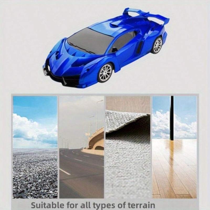 Remote Control Car High Speed Drift Racing Super Sports Car with LED Lights All Terrain Tires RC Toys for Boys Girls Birthday Gift Blue