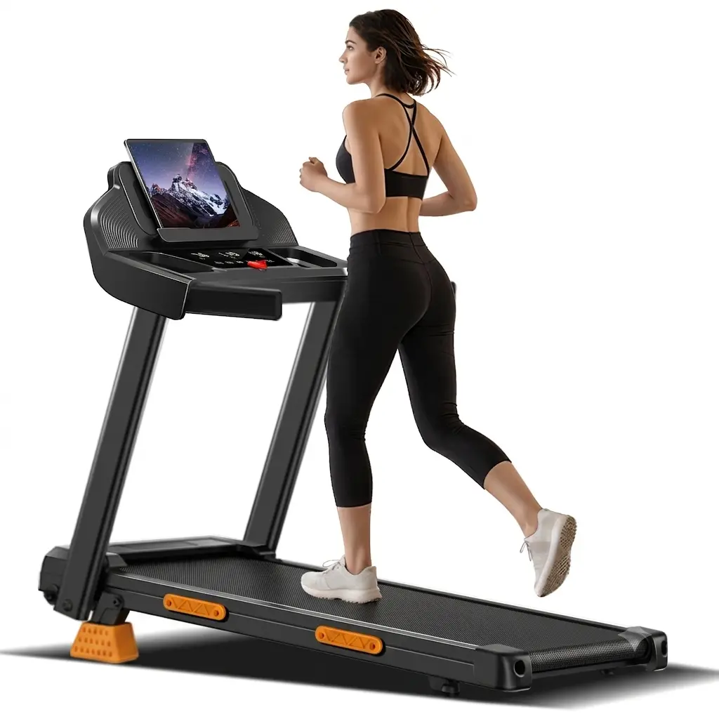 Umay Treadmill with Handrails and Incline, 16% Slope Adjustment, Home Fitness Walking Machine, 300 lbs Weight Capacity，Summer wins