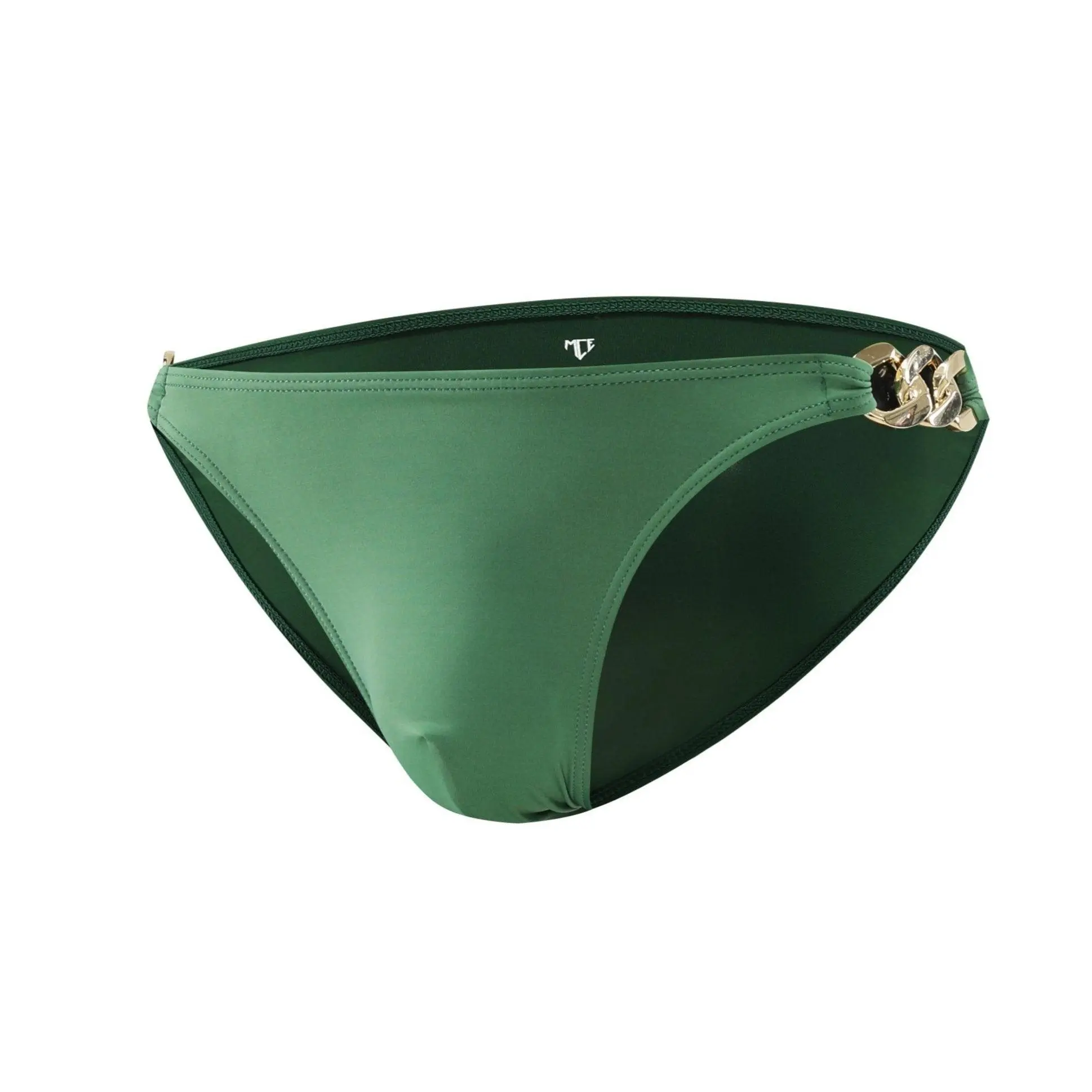 moss gold link swim briefs