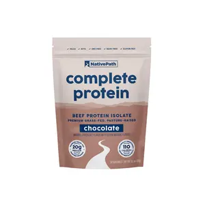 NativePath Complete Beef Protein Powder Isolate – Grass-Fed, Pasture-Raised, Dairy & Lactose Free, Gluten Free, Zero Sugar, MCTs & Amino Acids – 20g Protein, Chocolate Flavor, 30 Servings