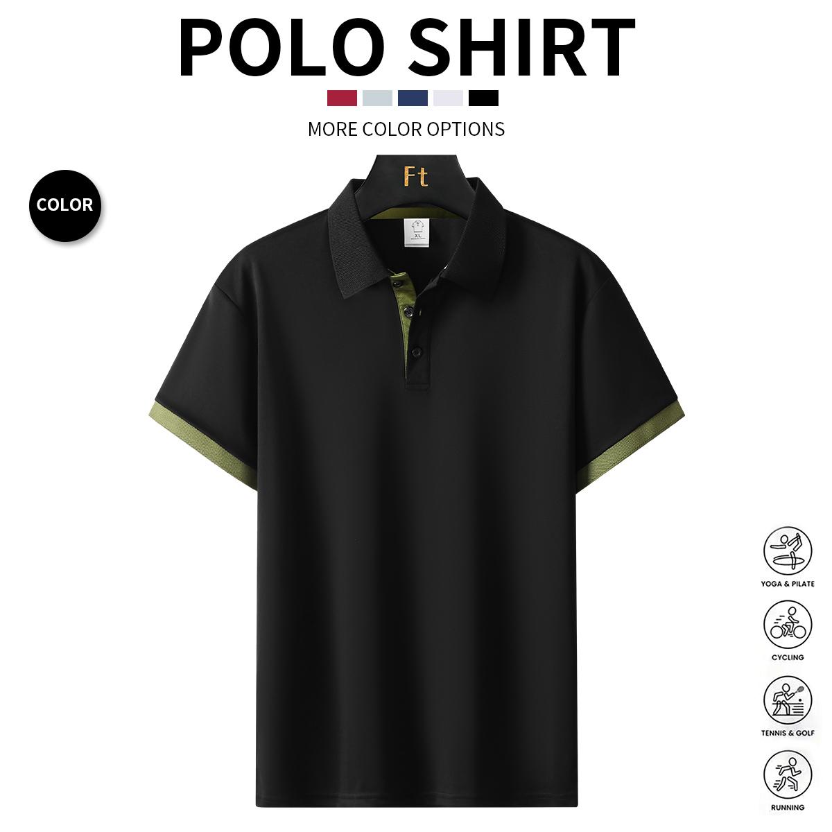 Pack of 4 Men's Business Casual Polo Shirts, Formal & Everyday Dress Shirts, Machine Washable for Office & Party Attire, Summer Season Fashion, Trendy Menswear