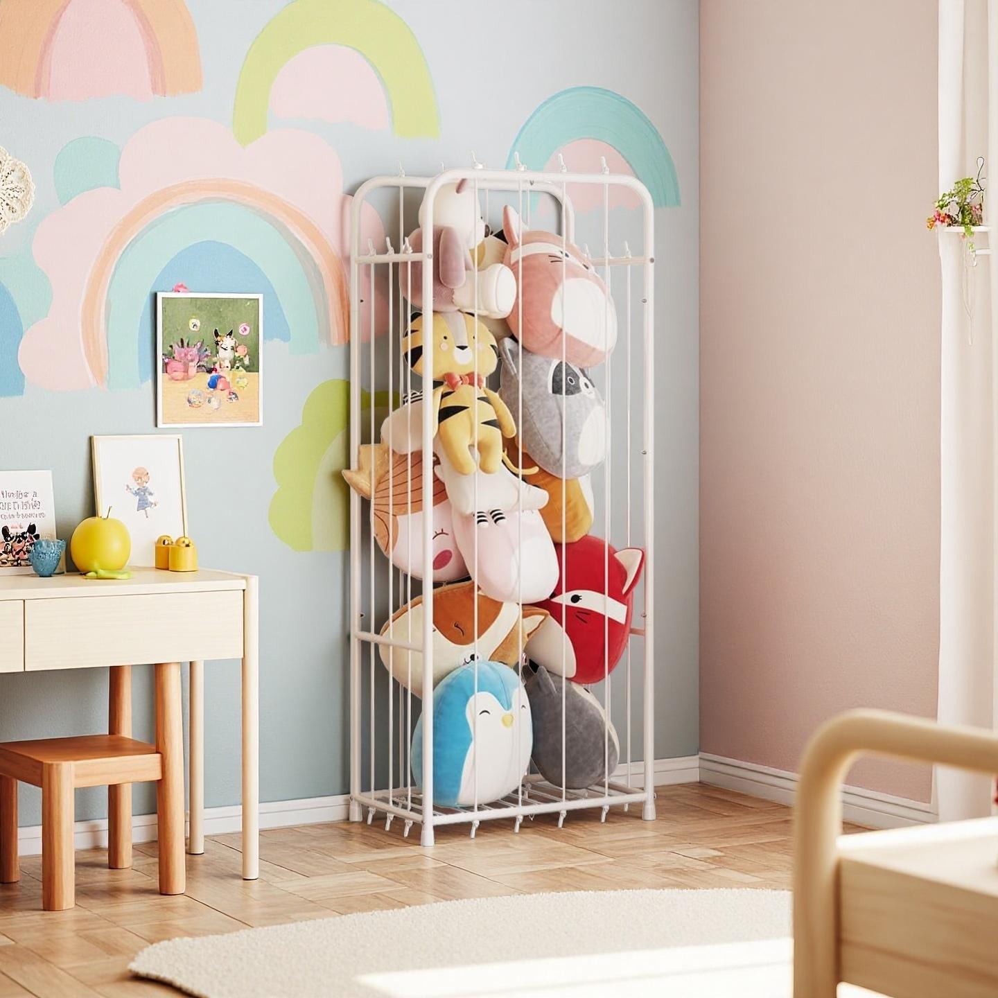 Stuffed Animal Storage Zoo Stuffed Animal Holder Space Save Vertical Stuffed Animals Storage PVC with Elastic Band and Net for Playroom Bedroom Nursery Deals For You Days Organiser Multicolor