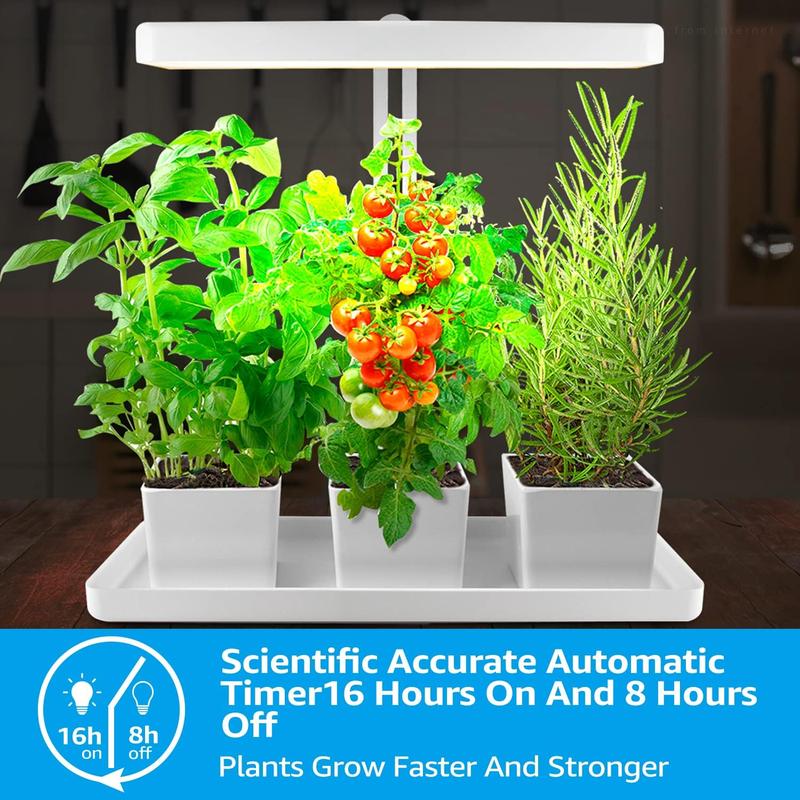 Indoor Plant LED Grow Light with Timer, Full Spectrum, Adjustable Height, Beginner Friendly
