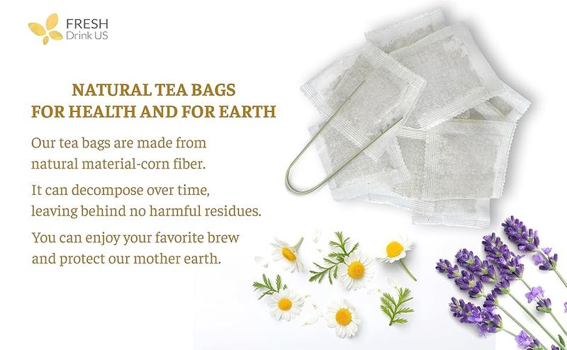 60 Chamomile Lavender Tea Bags, 100% Natural Ingredients, Hand-made Blend of Chamomile and Lavender Flowers, Eco-conscious Tea Bags. Chamomile Lavender Herbal Tea. No Sugar, No Caffeine, No Gluten, Vegan. Beverage
