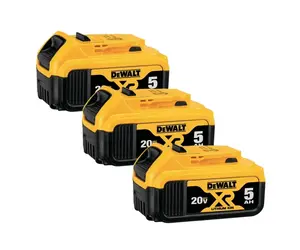 DEWALT 20V 5Ah DCB205-3 MAX XR Lithium Ion Battery for Power Tools (3 Pack)