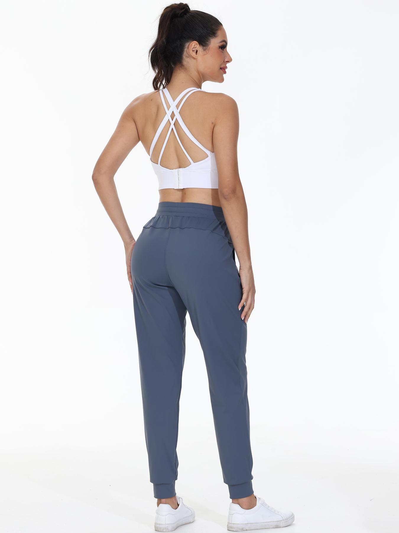 Women's High Waisted Athletic Joggers with Drawstring & Side Pockets ,Workout Yoga Gym Sweatpants , Lounge Pants for Running, Fitness, Casual Everyday Active Wear