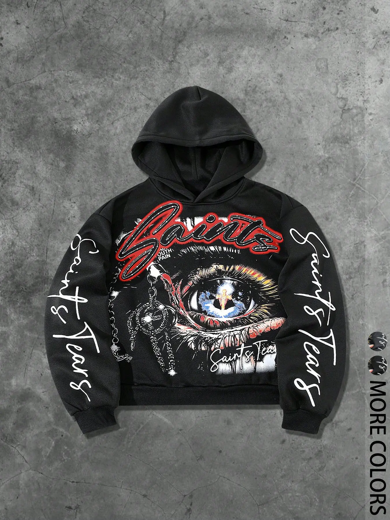 Unisex Graphic Oversized Hoodie with Eye Print, Fashion Streetwear Hip Hop Style, Casual Loose-Fit Sweatshirt, Hoodie for Fall & Winter, Athletic Loose Hoodies