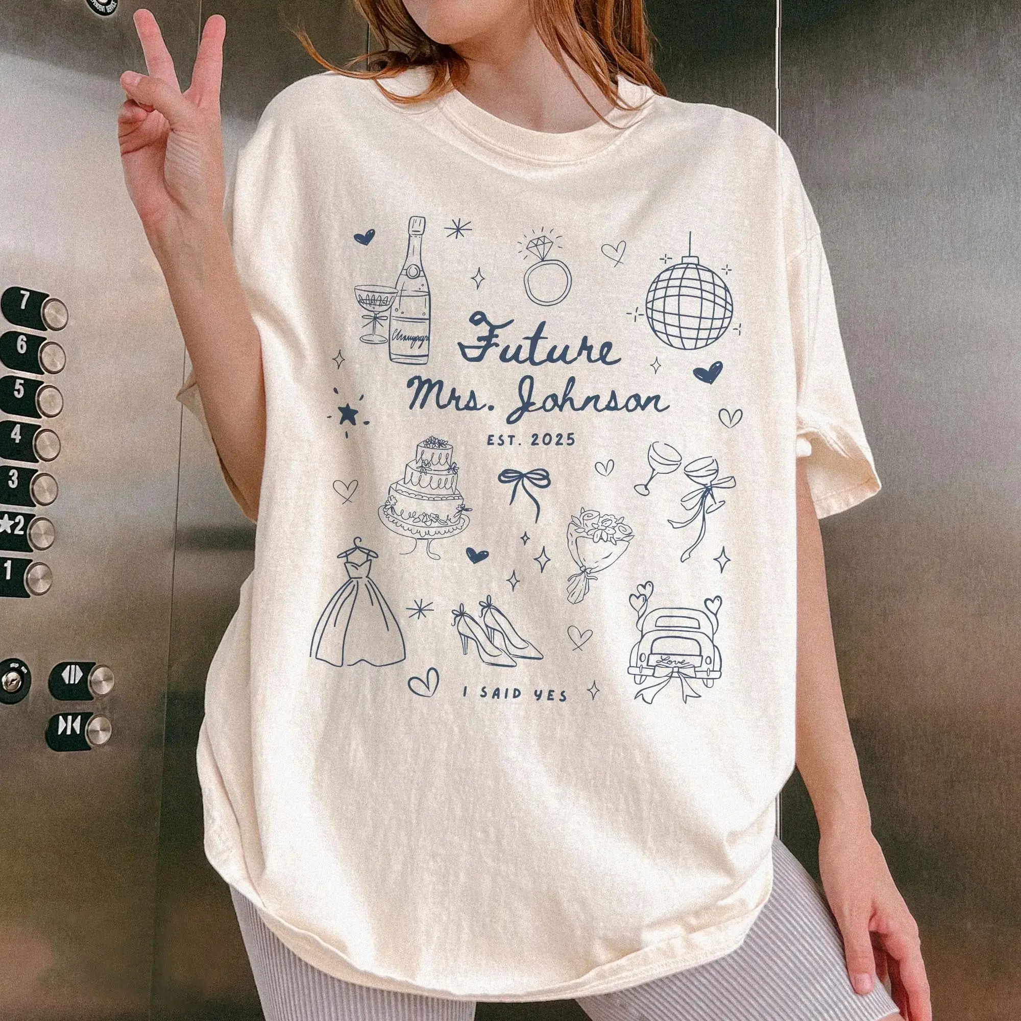 Custom Future Mrs Bridal Tee Engagement Gift 2025 Comfort Colors Wedding Shirt Personalized Bride T-Shirt For Her