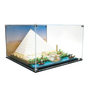 Acrylic Display Case UV Print Compatible with LEGO® 21058 Architecture Great Pyramid Giza - Set Not Included