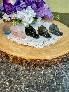 Crystal Dragon Heads - Labradorite, Obsidian, Rose Quartz, & African Bloodstone