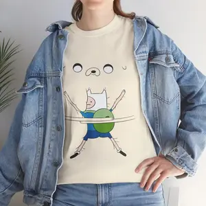 Finn and Jake Hugging Adventure Time T-Shirt, Nostalgia 2D Print T-Shirt, Cartoon Network Shirt, Gifts for Cartoon Fans #AdventureTime #CartoonNetwork #NostalgiaCore #ToonVerse #FinnAndJake #GraphicTee #StreetwearUS