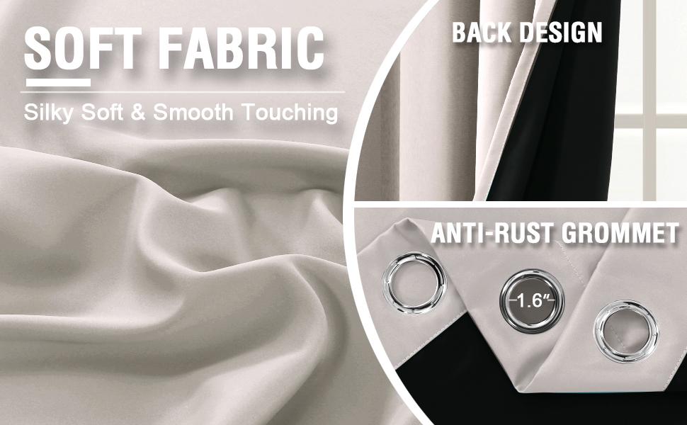 H.VERSAILTEX 100% Blackout Patio Curtains Thermal Insulated Curtains for Sliding Door Extra Wide Window Panels Full Light Blocking Grommet Curtains with Black Liner