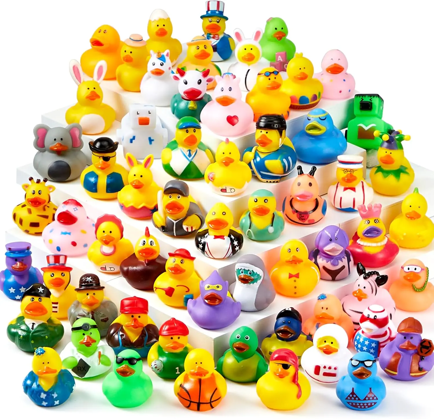 20 Pcs Rubber Ducks, Random Assortment Ducks, Mini Rubber Duckies for Toddler Baby Bath Toys, Kids Bath Pool Toys Birthday Gifts Party Favors