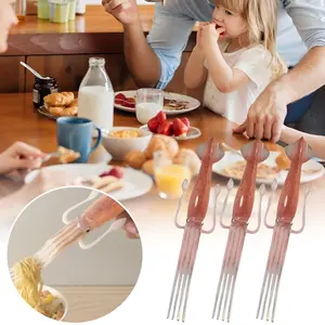 Squid Fork-Squid-Shaped Fork-Squid Fork Utensil-Count Heat-resistant Silicone Pasta Fork, Cute Cooking Tool, Multi-purpose Fork for Ramen/Pasta/Salad, Utensils   Valentine's Day gift