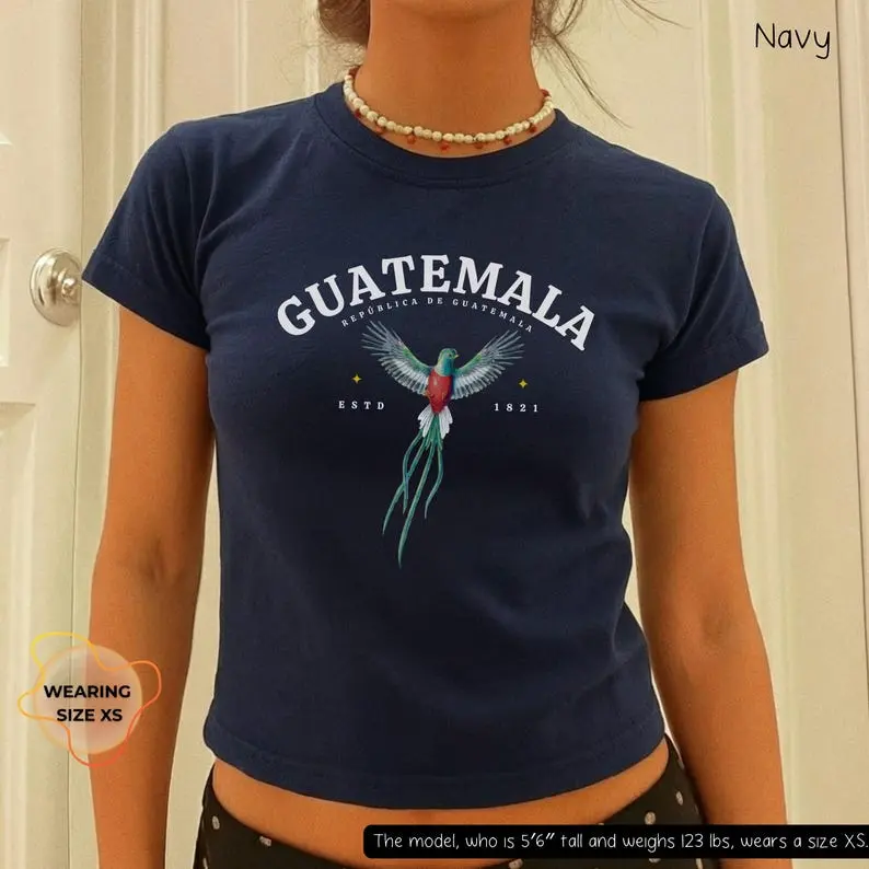 Guatemala Baby Tee, Guatemala Flag Graphic Shirt, Latina Pride Women's Top