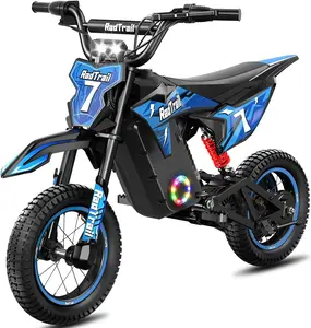 36V Electric Dirt Bike for Kids Ages 3-12, 700W Peak Electric Motorcycle, 3 Speeds, 15.5 MPH & 13.7 Miles, Headlight & Rainbow Ambient Lights, Pro Suspension Off-Road Ride On Gift for Kids