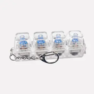 Transparent Decompression Keychain with Led Light Keyring Stress Relief Toy for Festivals Unique Key Decoration and Fun Key Bag Ornament
