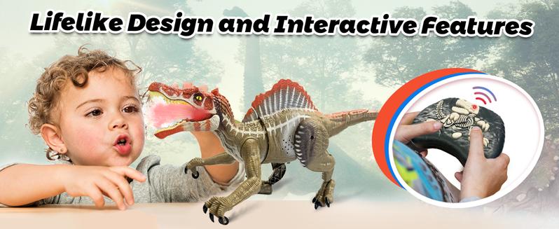 (New Release) RC Spinosaurus Toy, swift movement & water spray, gift for kids