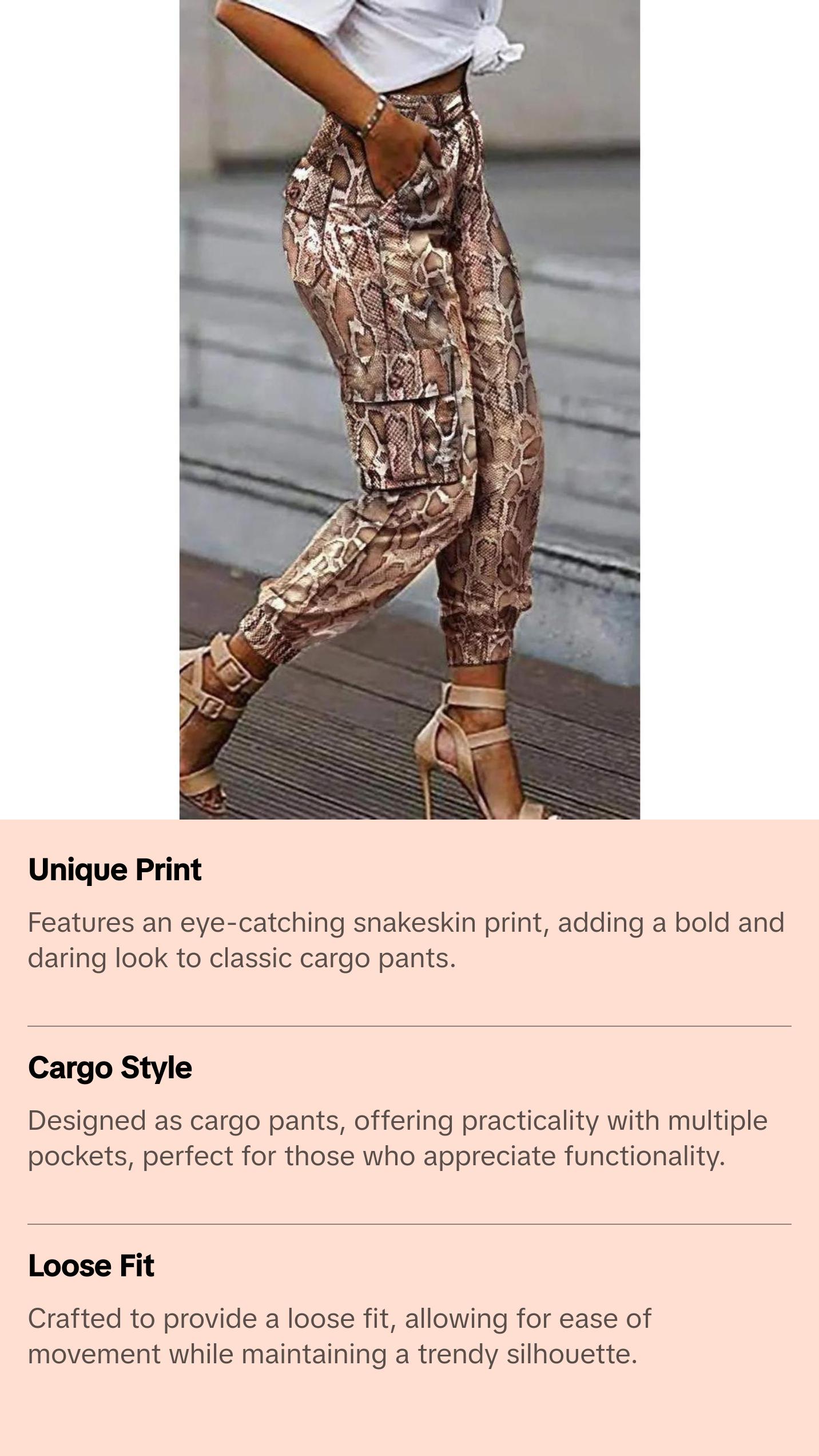 Snakeskin Cargo Pants