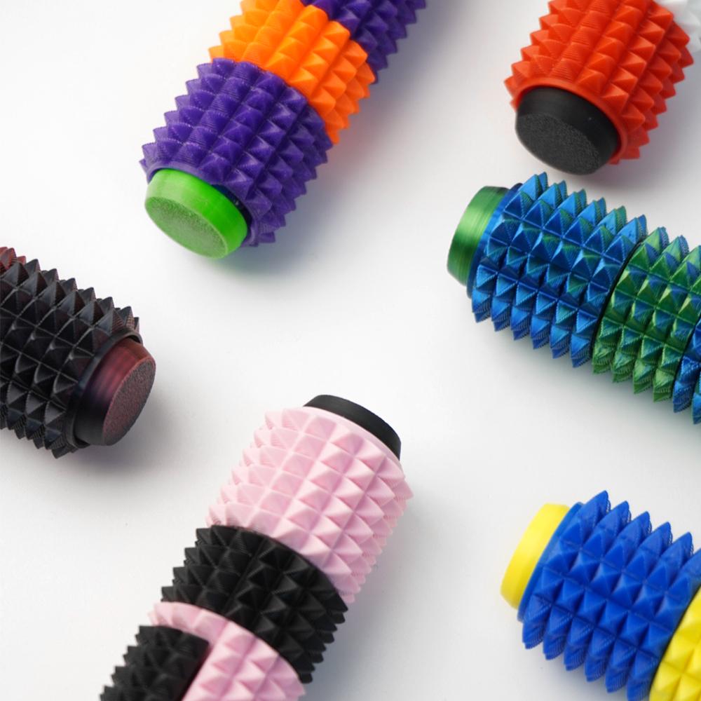 Little Ouchies  Grippie 5-in-1 Design for Stress Relief, Button Clicks, Spinners, Portable Stim Tool,Spiky Grippie Stim, 3D Printed Toys Pain Stim Fidget, Pocket Mini Fidget Toy for Adults Novelty Gifts,Grippie stim keychain