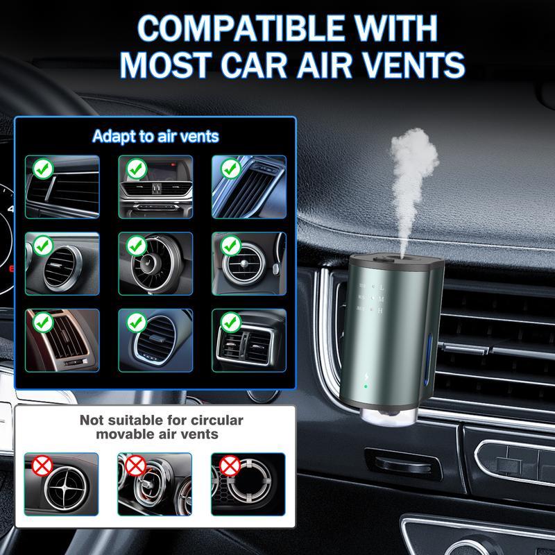 Smart Car Air Freshener Diffuser, Adjustable 3-Strength Scent Control, Portable Waterless Car Aromatherapy Diffuser with Natural Essential Oil Refills (30ml Total) Smart Car Air Freshener Diffuser, Adjustable 3-Strength Scent Control, Portable Waterless Car Aromatherapy Diffuser with Natural Essential Oil Refills (30ml Total)