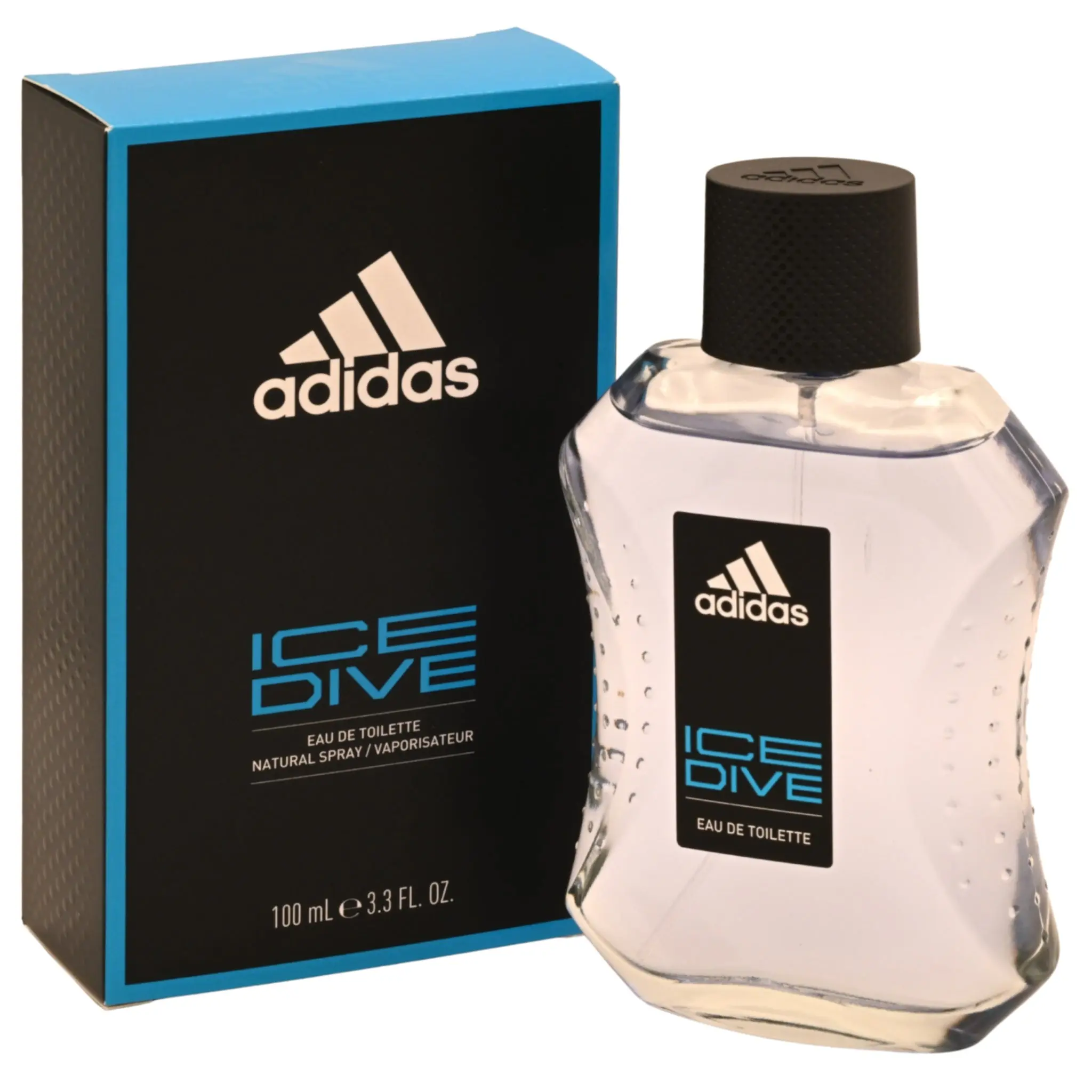 Adidas ICE DIVE Refreshing Men's Eau de Toilette Spray - 3.4 fl oz Alcohol-Based Bottle Cologne, Non-Sweet Clean Fragrance with Peppermint, Juniper, Thyme, Sandalwood, Jasmine, Musk Notes - New in Box, Men's Cologne, Non-Sweet Men's Fragrance