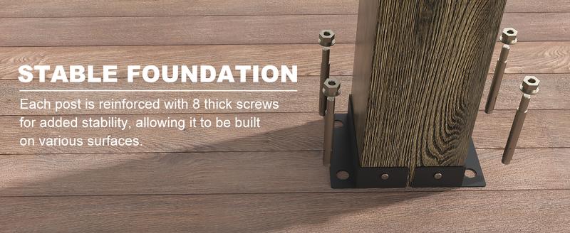 GARVEE 10X10FT Outdoor Wood Pergola with Retractable Shade Canopy, Water-Resistant Charcoal Gray Gazebo for Backyards, Gardens, Patios, and Decks