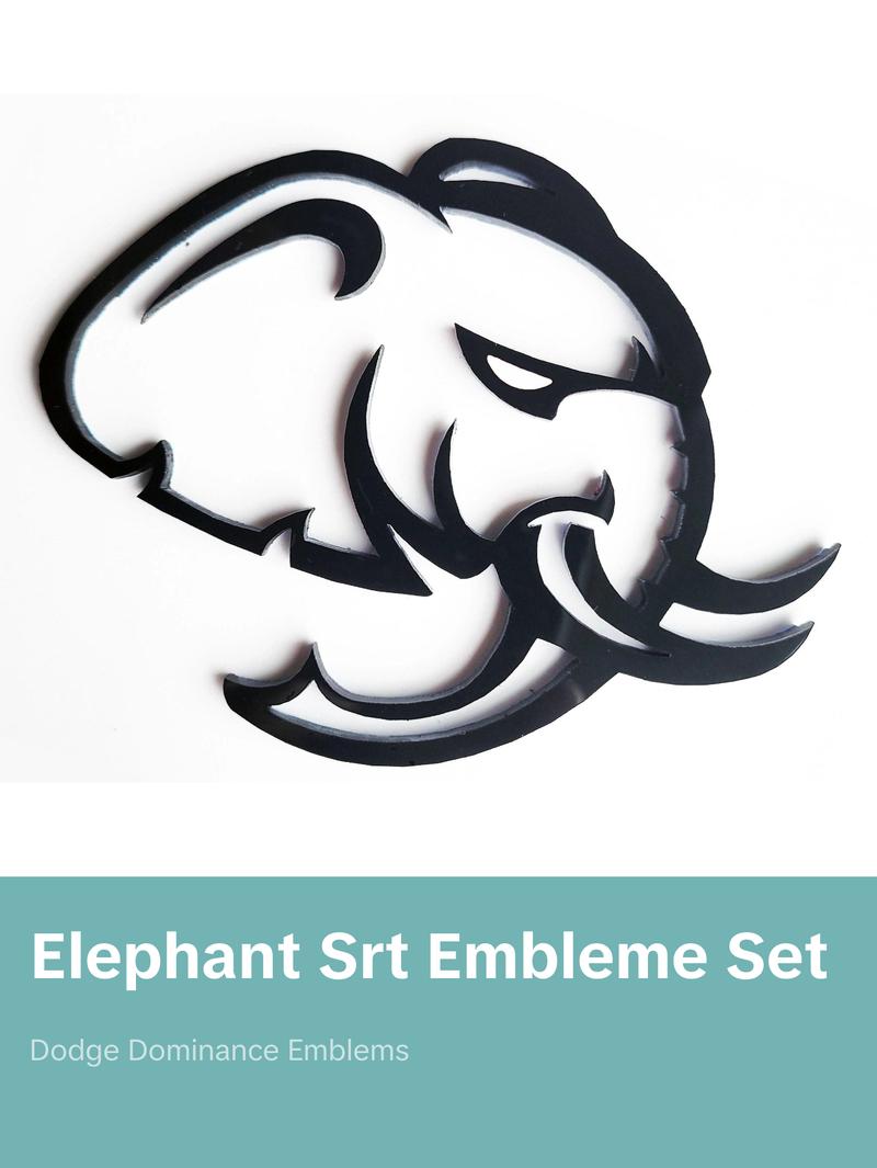 2x Elephant Hellephant SRT Badge Emblem Logo for Dodge Challenger Charger TRX 2x Elephant Hellephant SRT Badge Emblem Logo for Dodge Challenger Charger TRX