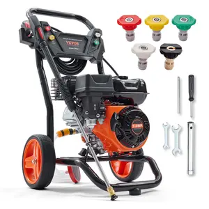 High-Performance Gas Pressure Washer, Powerful Gas Engine, Featuring a Durable Copper Pump, Spray Gun with Extension Wand, 5 Versatile Quick-Connect Nozzles, Ideal for Car, Home, Driveway, & Patio Cleaning