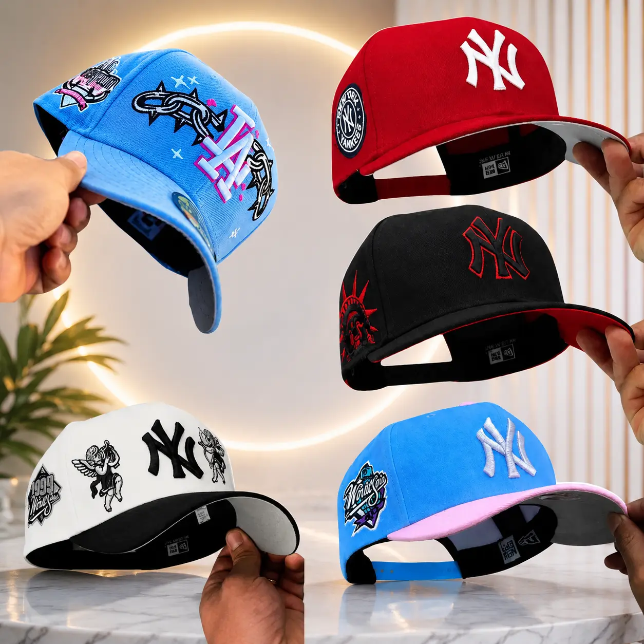 MLB New Era Snapback Hat NY Yankees LA Dodgers Baseball Cap for Men Women, Adjustable Flat Brim Streetwear, Premium Embroidered Logo, Hip Hop Fashion, Viral TikTok USA, Unisex Sports Cap, Perfect Gift, Limited Edition