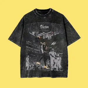 Vintage Victor Wembanyama Basketball Shirt, San Antonio Basketball Wash Tee, Wemby Basketball Star Sweater, Fan Apprel Hoodie, Game Day Shirt, Gift for fan