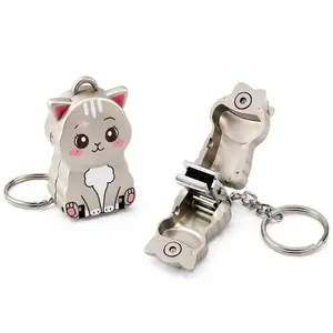 Cute Keychain Nail Clipper, Stainless Steel Folding Mini Nail Clipper, 2-in-1 Ultra-Sharp Folding Nail Clipper—An Essential for Everyday Home Use
