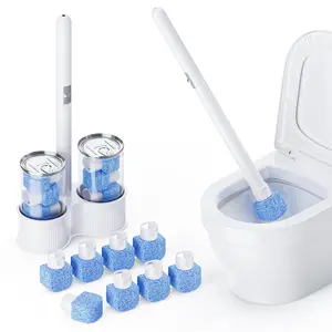 8 Pack Pumice Stone Toilet Bowl Set with 18 in Extra Long Handle,White Holder Case,Pumice Stone for Cleaning, for Cleaning Toilets, Bathtubs, Grills, Swimming Pools, Sinks