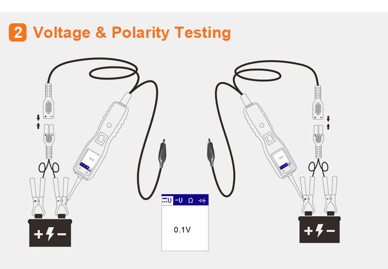 ANCEL PB100 Automotive Power Circuit Probe Tester, 12/24V Power Probe for Open/Short Circuit Testing, Continuity, Resistance, Relay & Diode Tester, 40FT Cable