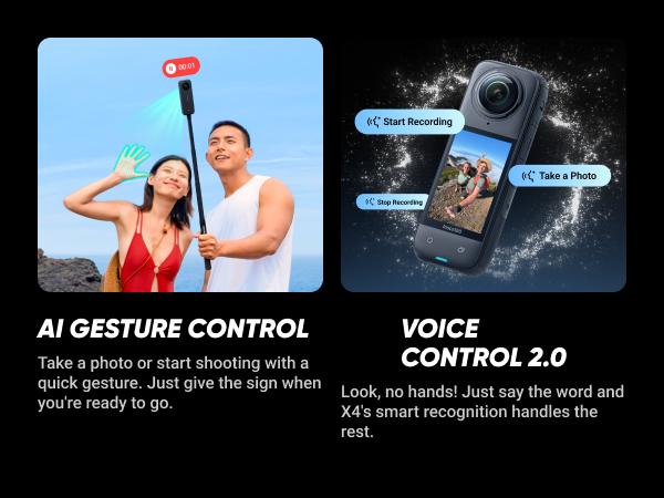 Insta360 X4 - 8K Waterproof 360 Action Camera, 4K Wide-Angle Video, Invisible Selfie Stick, Removable Lens Guards, 135 Min Battery Life, AI Editing, Stabilization, for Sports, Travel, Outdoor