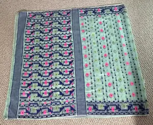 Bengal Handloom Jamdani Saree Sea Green Multi