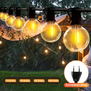 Outdoor light string,  with Shatterproof   Dimmable Edison Bulbs，versatile waterproof outdoor LED light string, suitable for gardening, camping, parties, indoor and outdoor decorations, store decorations, and holiday lighting.50/100Ft