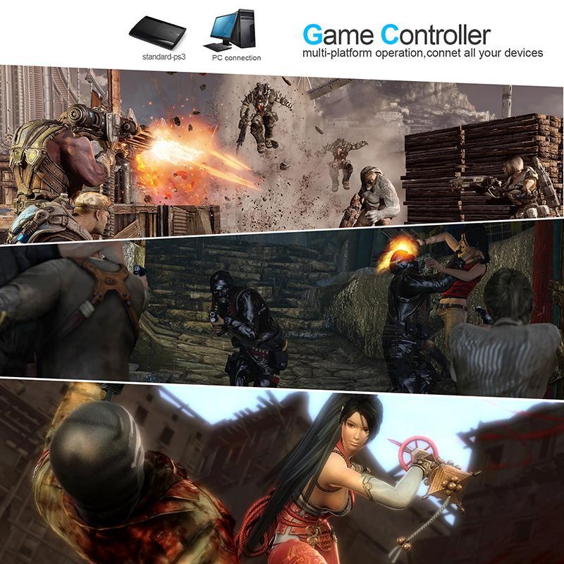 2Packs Red & Blue Wireless Controller for PS3 PS3 Controller Wireless for PlayStation 3 Double Shock Vibration Upgraded Joystick Rechargeable Gamepad Remote Bluetooth Motion Sensor Remote for PS3