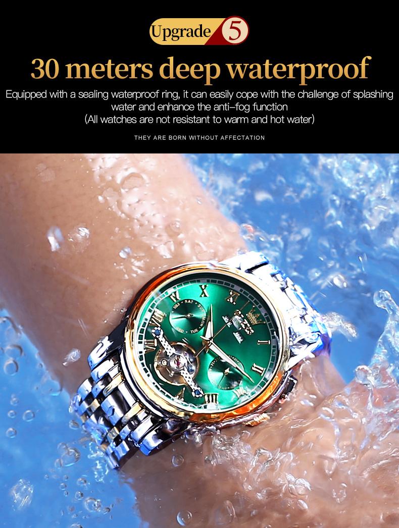 Genuine high-grade luxury hollow design multi-function dial men's watch OLEVS brand flagship new luminous waterproof fully automatic mechanical watch 6607