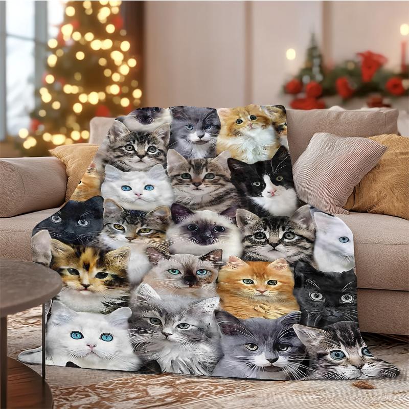 Cute Cat Pattern Blanket, Soft Comfortable Throw Blanket, Air-conditioned Room Blanket, Warm Nap Blanket for Home & Office, Fluffy Blanket Cute Cat Pattern Blanket, Soft Comfortable Throw Blanket, Air-conditioned Room Blanket, Warm Nap Blanket for Home & Office, Fluffy Blanket