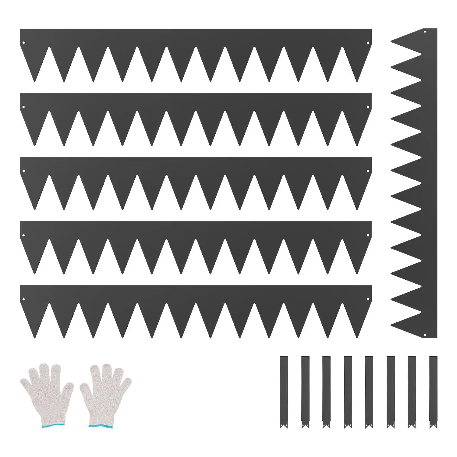 【FathersDayGift】VEVOR Steel Landscape Edging,  , 6 Packs 40 x 6 in Rust-Resistant Metal Landscape Edging, Bendable Garden Edging Border, Heavy Duty Lawn Edging, Easy-to-Install, Flower Bed Yard Pathway Divider Black