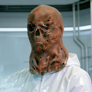 Spooky Stranger Things Vecna Latex Mask with Realistic Tentacle Texture Wrinkled Skin Detail Monstrous Prop for Halloween Lovecraft Theme Parties Costume