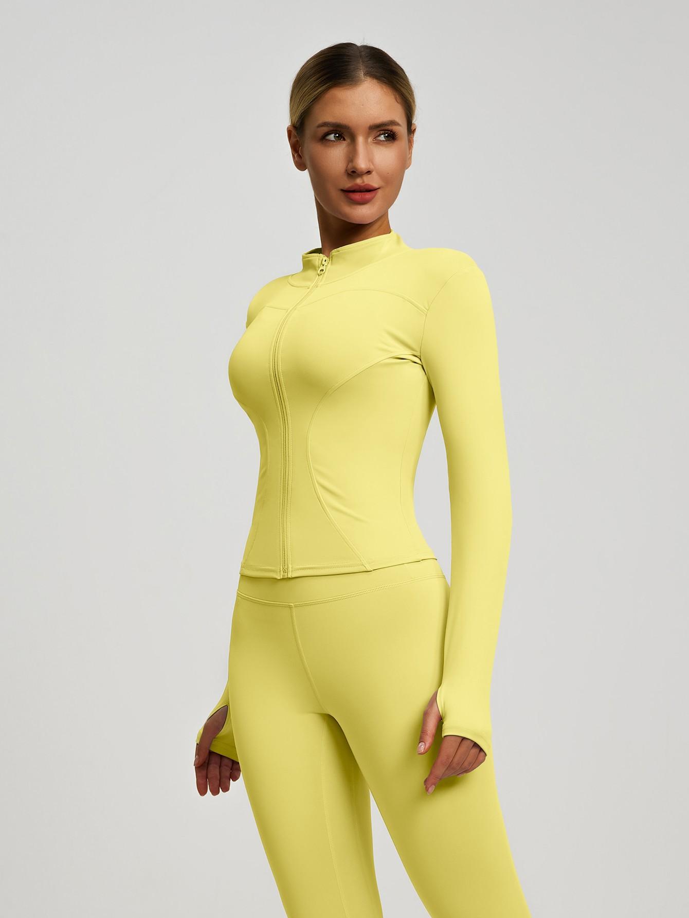 New Women's Yoga Sport Breathable Jacket, Leisure Comfort Quick-Drying Long-Sleeve Jacket with Zipper and Slim Fit Pants, Suitable for Yoga, Gym Training, Running and Daily Wear, Available in Multiple Colors