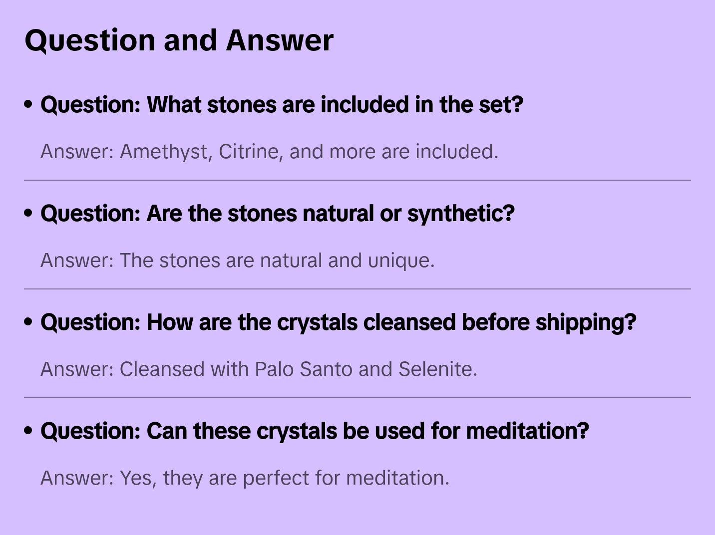 Aries crystal set of 6 crystal stones specifically for the Ram