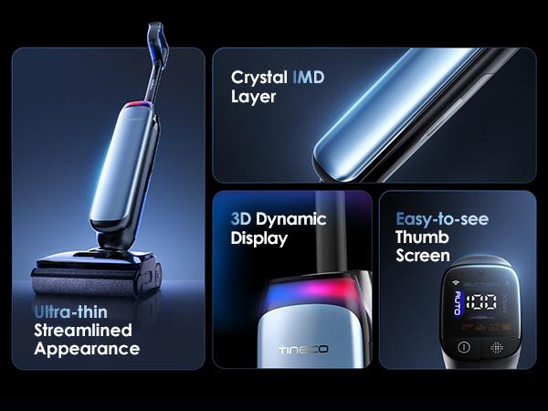 Tineco Floor One S9 Artist Pro Wet Dry Vacuum Cleaner, 22kPa Suction, 360° SmoothDrive, Anti-Tangle Design, 185°F Flashdry, 75 Min Runtime, Dual-Edge Cleaning, 180° Lay-Flat