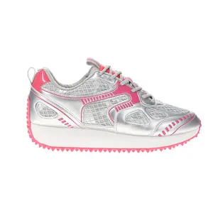 Vintage Havana Womens Apollo Metallic Lace Up Sneakers Shoes Casual - Silver