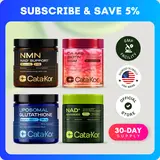CEO's Bundle - Cata-Kor Liposomal Glutathione 500 mg, NMN 1000 mg, NAD+ Advanced 500 mg, CA AKG 1000 mg, Biotin, MSM, TMG, Hyaluronic Acid Capsule Supplements Comprehensive Nutrition Supplement
