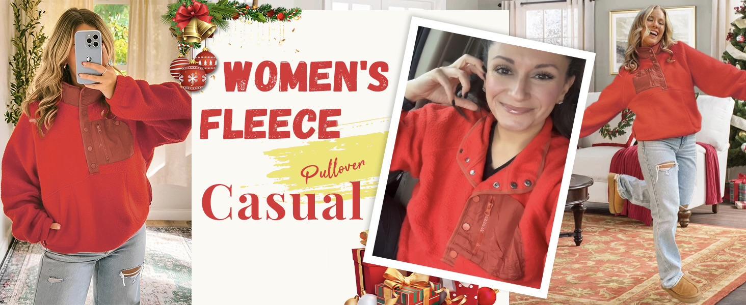 UANEO Women's Lightweight Fleece Pullover Jacket Cropped Fall Winter Fuzzy Sherpa Jacket Sweatshirt Coat with Pockets Casual Long Sleeve Womenswear