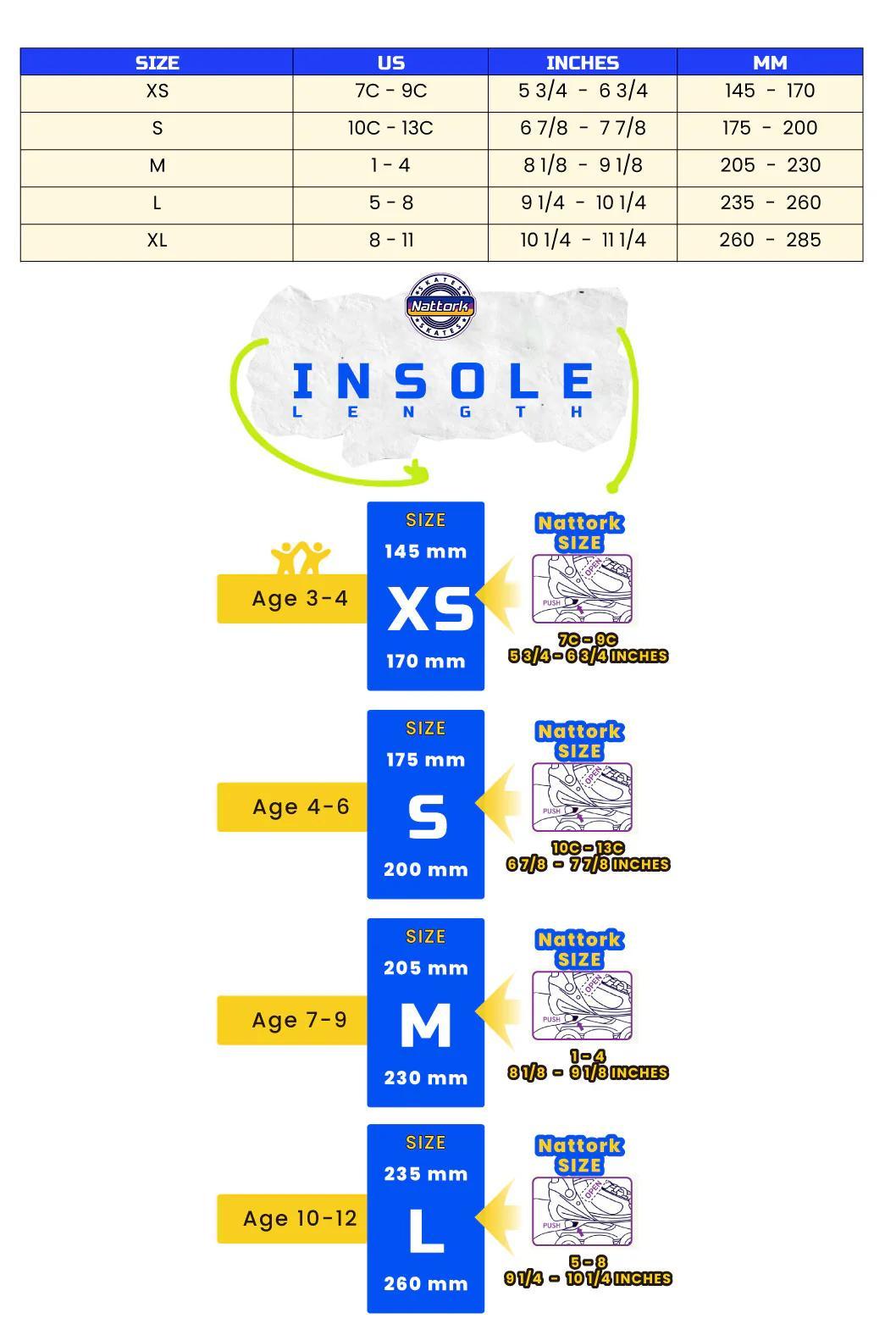 Nattork Adjustable Kids Ice Skate for Boys Girls Adult, Soft Padding and Reinforced Ankle Support Ice Hockey Skates for Beginners